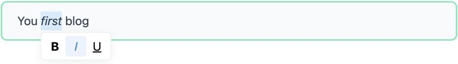 Example of of result of the Text Component