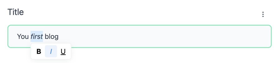 Example of of result of the Text Component